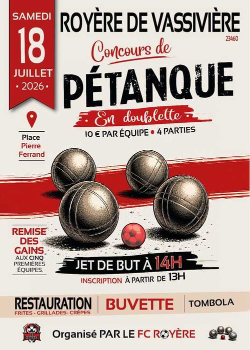 Concours de pétanque en Doublette - Royère-de-Vassivière