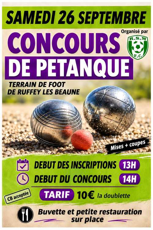 Concours de pétanque en Doublette - Ruffey-lès-Beaune