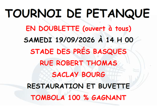 Concours de pétanque en Doublette - Saclay
