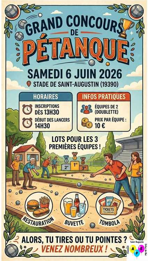Concours de pétanque en Doublette - Saint-Augustin
