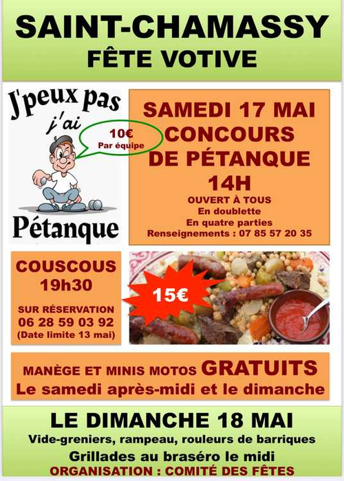 Concours de pétanque en Doublette - Saint-Chamassy