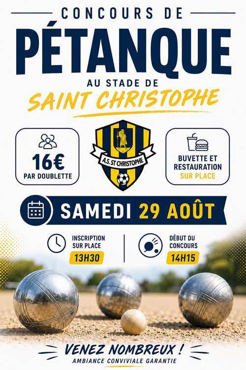 Concours de pétanque en Doublette - Saint-Christophe