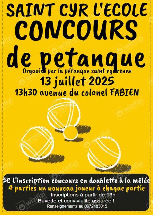 Concours de pétanque en Doublette à la mêlée - Saint-Cyr-l'École