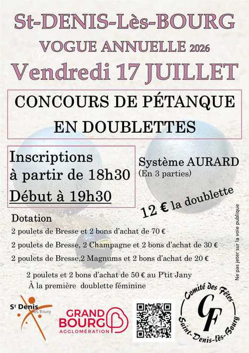 Concours de pétanque en Doublette - Saint-Denis-lès-Bourg
