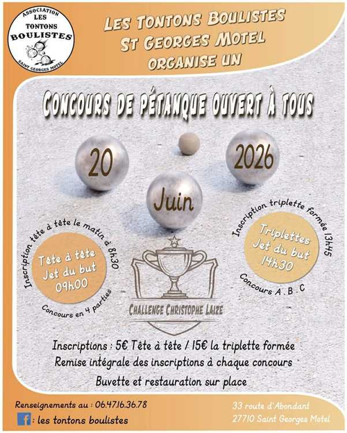 Concours de pétanque en Tête à tête - Saint-Georges-Motel
