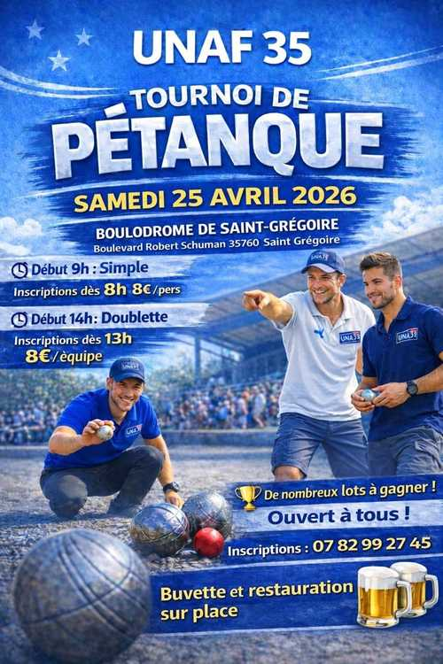 Concours de pétanque en Tête à tête - Saint-Grégoire