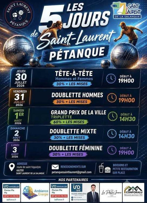 Concours de pétanque en Doublette Mixte - Départemental - SAINT LAURENT PETANQUE