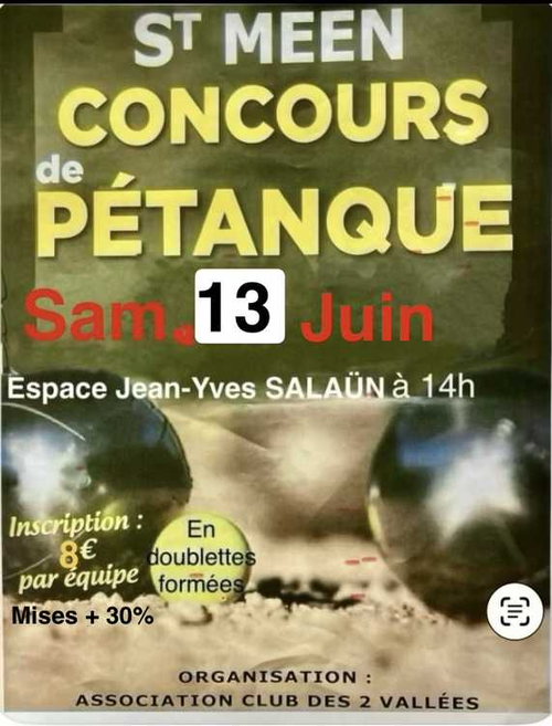 Concours de pétanque en Doublette - Saint-Méen