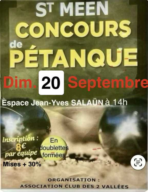 Concours de pétanque en Doublette - Saint-Méen