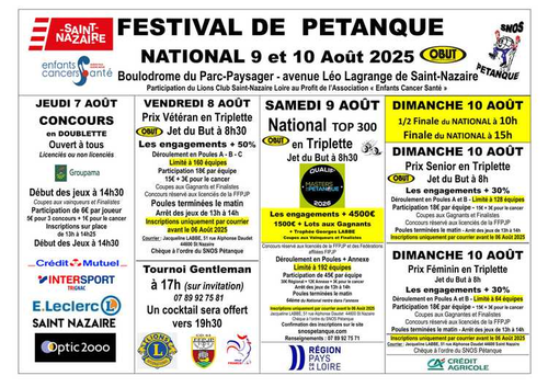 Concours de pétanque en Triplette - National TOP 300 - Saint-Nazaire