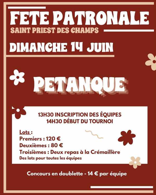 Concours de pétanque en Doublette - Saint-Priest-des-Champs