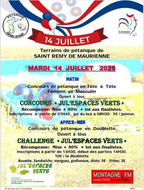 Concours de pétanque en Tête à tête - Saint-Rémy-de-Maurienne