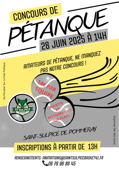Concours de pétanque en Doublette - Saint-Sulpice-de-Pommeray