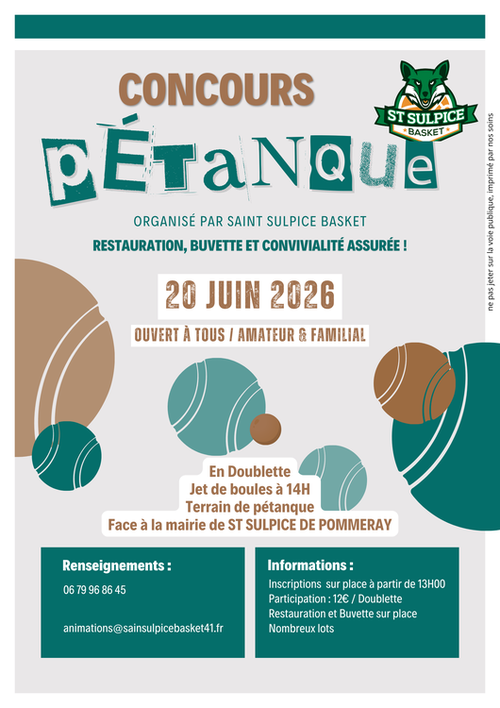 Concours de pétanque en Doublette - Saint-Sulpice-de-Pommeray