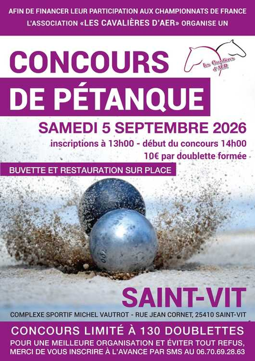 Concours de pétanque en Doublette - Saint-Vit