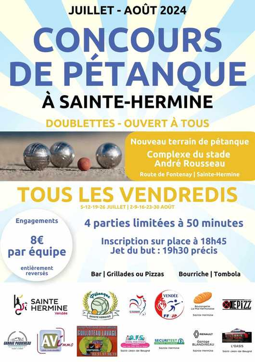 Concours de pétanque en Doublette - Sainte-Hermine