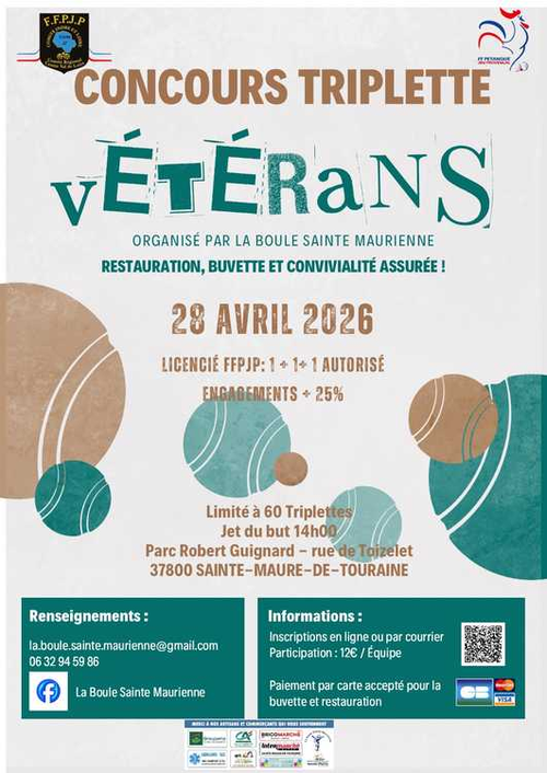 Concours de pétanque en Triplette - Départemental - Sainte-Maure-de-Touraine