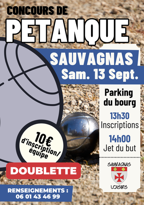 Concours de pétanque en Doublette - Sauvagnas