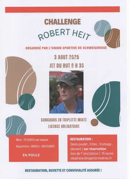 Concours de pétanque en Triplette Mixte - Schweighouse-sur-Moder