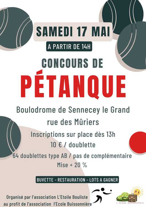 Concours de pétanque en Doublette - Sennecey-le-Grand