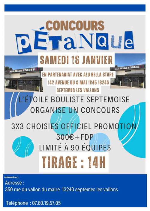 Concours de pétanque en Triplette - Départemental - Septèmes-les-Vallons