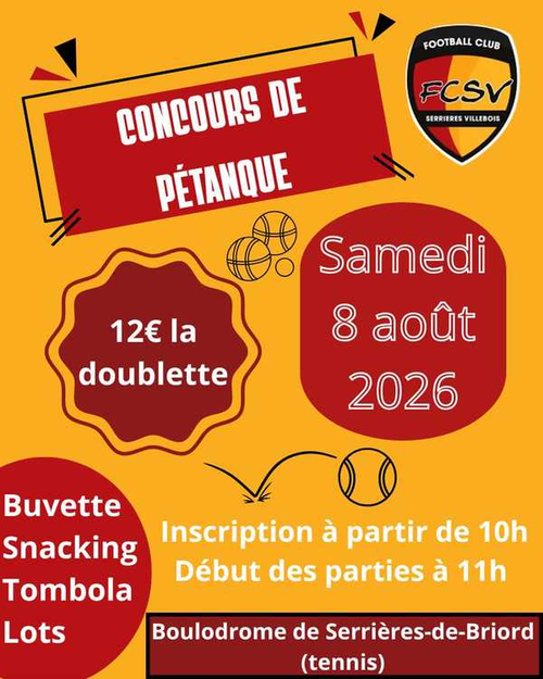 Concours de pétanque en Doublette - Serrières-de-Briord