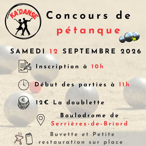 Concours de pétanque en Doublette - Serrières-de-Briord