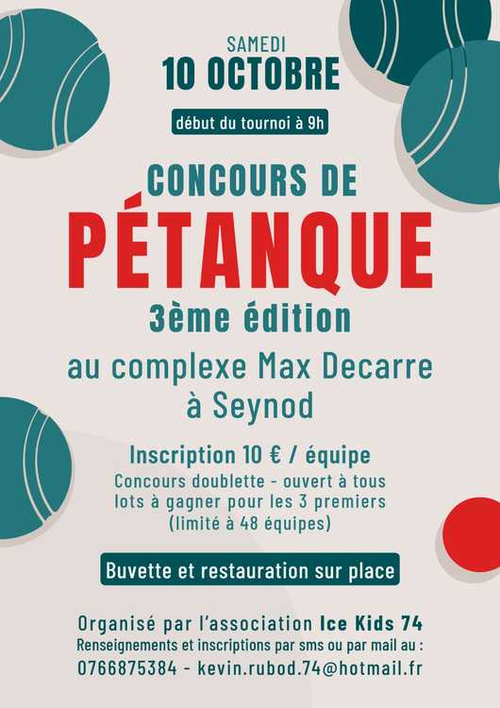 Concours de pétanque en Doublette - Seynod