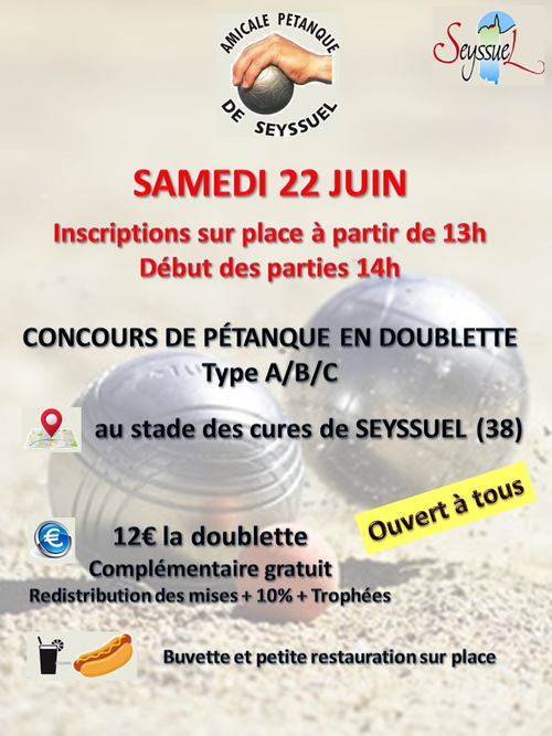 Concours de pétanque en Doublette - Seyssuel