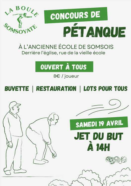 Concours de pétanque en Doublette Mixte - Somsois