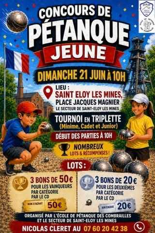 Concours de pétanque en Triplette - Départemental - St eloy les mines