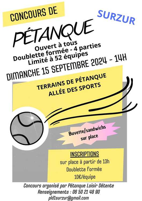 Concours de pétanque en Doublette - Surzur