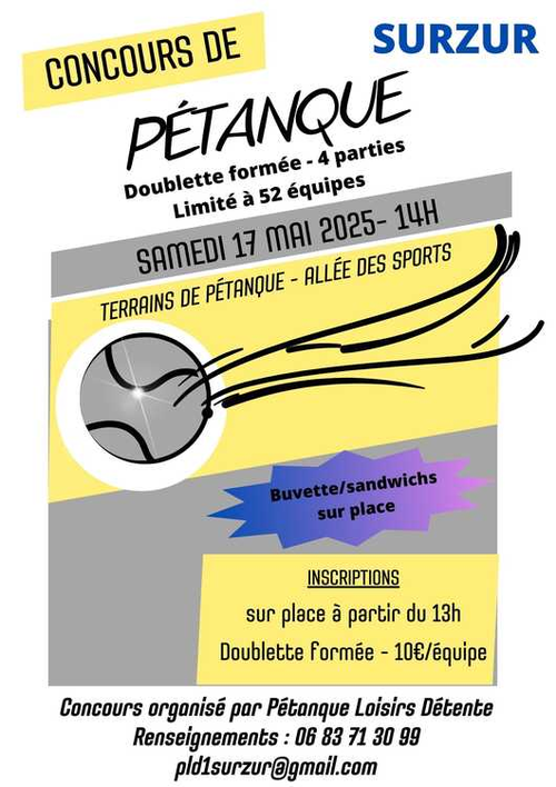 Concours de pétanque en Doublette - Surzur