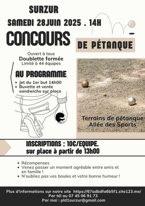 Concours de pétanque en Doublette - Surzur