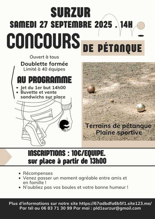 Concours de pétanque en Doublette - Surzur
