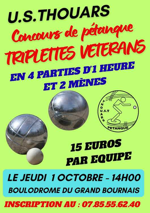 Concours de pétanque en Triplette - Thouars