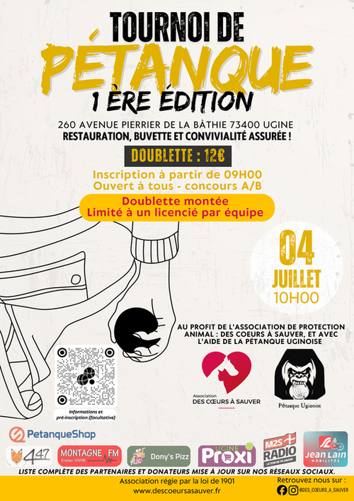 Concours de pétanque en Doublette - Ugine