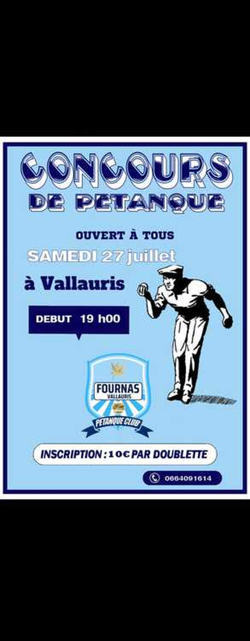 Concours de pétanque en Doublette - Vallauris