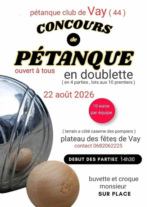 Concours de pétanque en Doublette - Vay