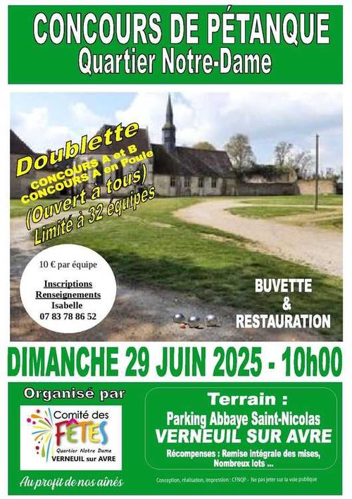 Concours de pétanque en Doublette - Verneuil-sur-Avre