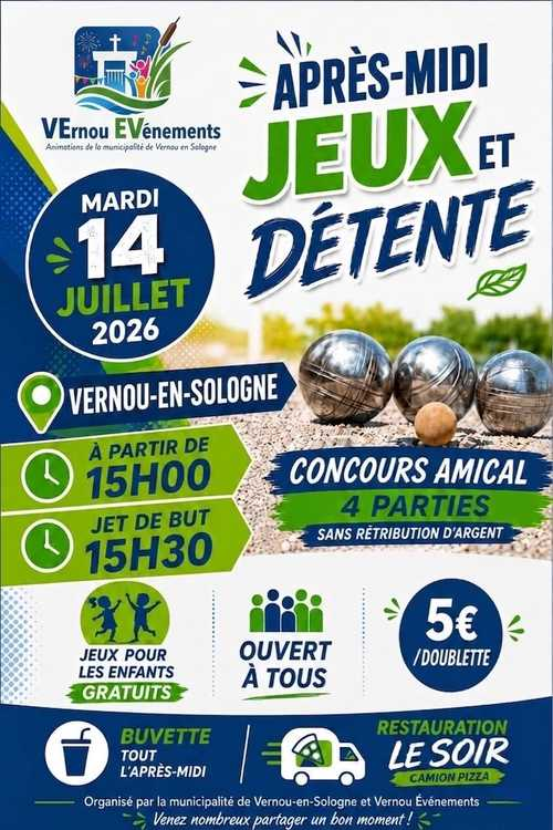 Concours de pétanque en Doublette - Vernou-en-Sologne
