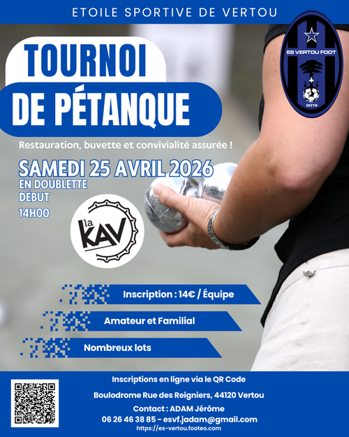 Concours de pétanque en Doublette - Vertou