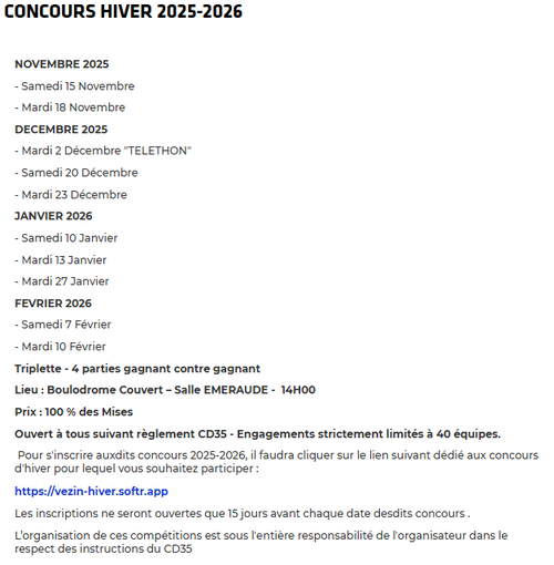 Concours de pétanque en Triplette - Vezin-le-Coquet