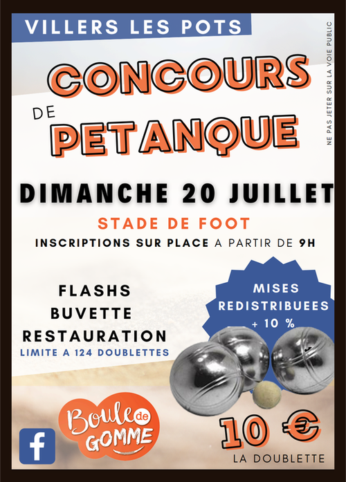 Concours de pétanque en Doublette - Villers-les-Pots