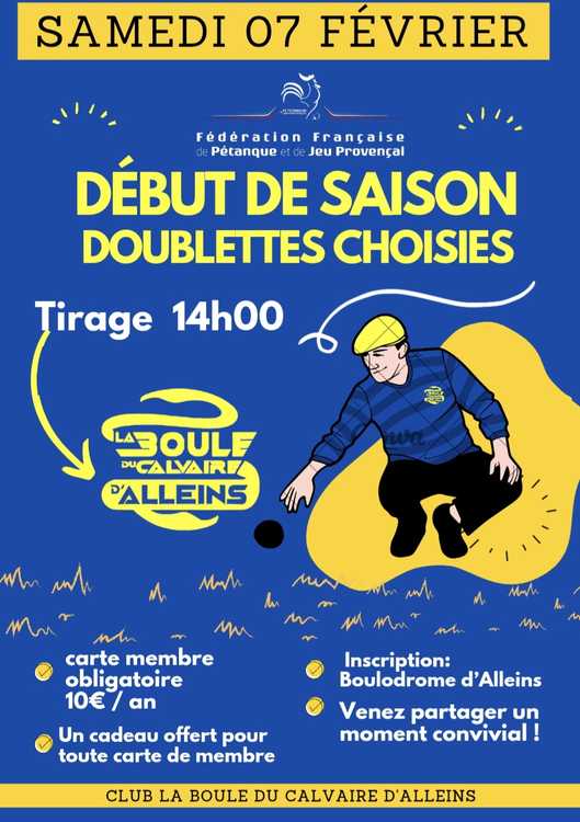 Début de saison - Actualité du club de pétanque LA BOULE DU CALVAIRE D'ALLEINS