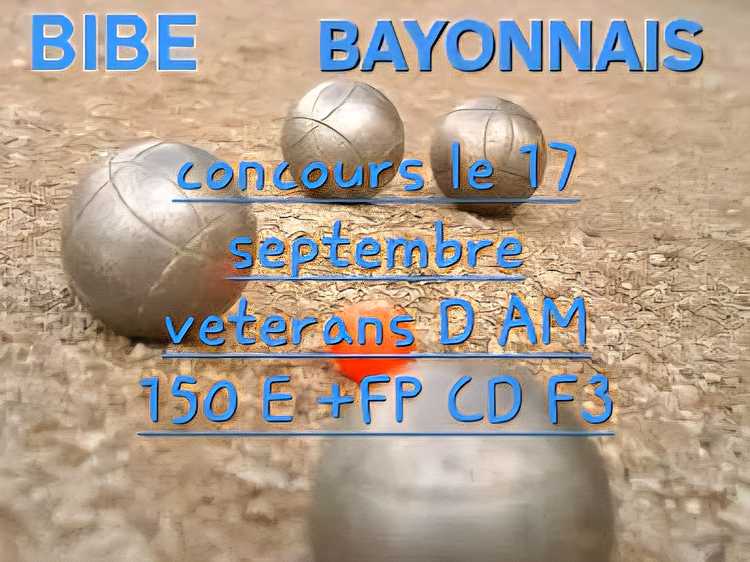 Concours en Doublette le 17 septembre 2025 - Bayon-sur-Gironde - 33710