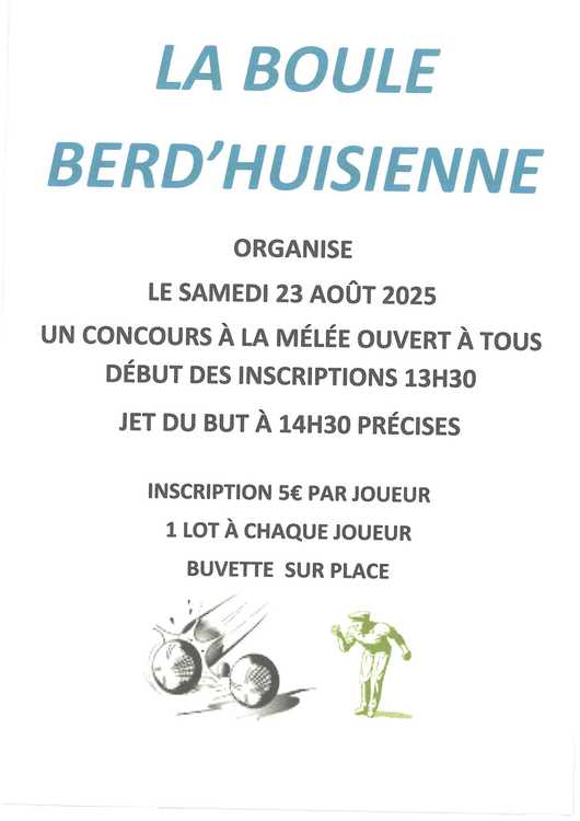 Concours en Doublette à la mêlée le 23 août 2025 - Berd'huis - 61340