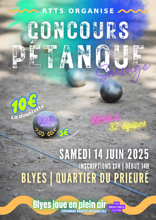 Concours de pétanque Ouvert à tous - Blyes