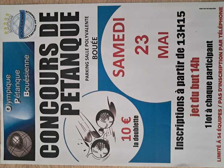 Concours en Doublette le 23 mai 2026 - Bouée - 44260