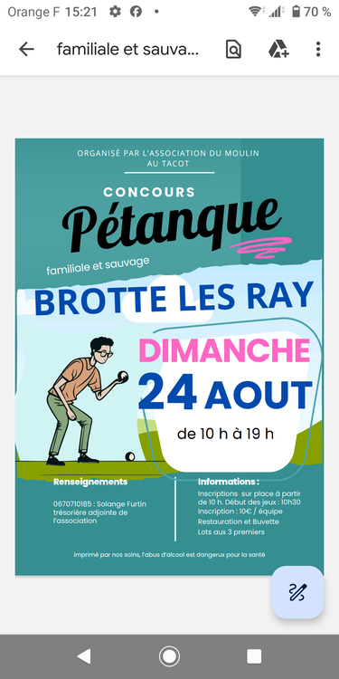 Concours en Doublette le 24 août 2025 - Brotte-lès-Ray - 70180
